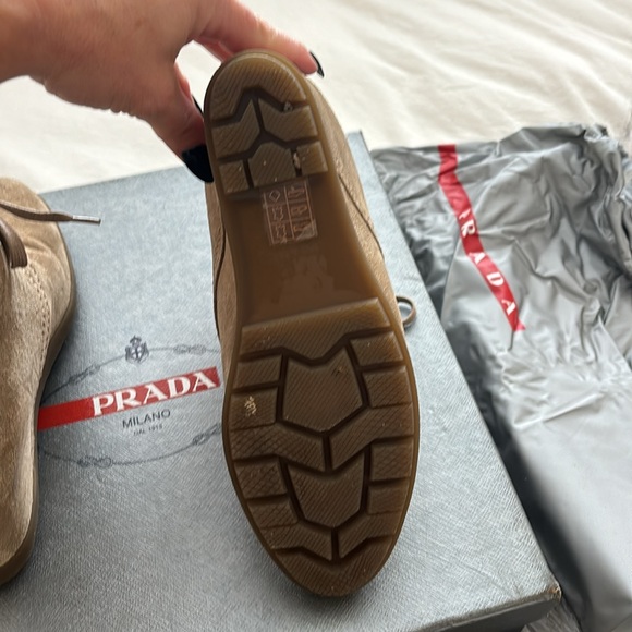Prada suede wedged ankle booties - Picture 4 of 5